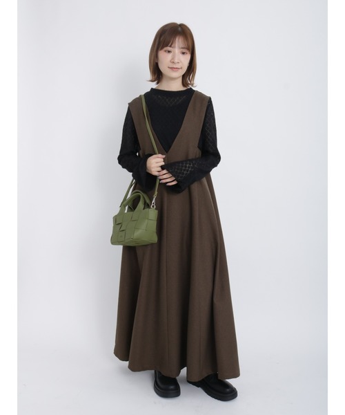 Samansa Mos2 blue（サマンサモスモスブルー）の「フレアジャンスカ（ジャンパースカート・レディース・ブラウン/ブラック/グレー・ﾌﾘ-）」の21枚目の写真