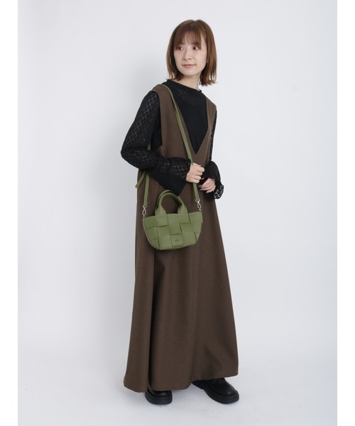 Samansa Mos2 blue（サマンサモスモスブルー）の「フレアジャンスカ（ジャンパースカート・レディース・ブラウン/ブラック/グレー・ﾌﾘ-）」の20枚目の写真