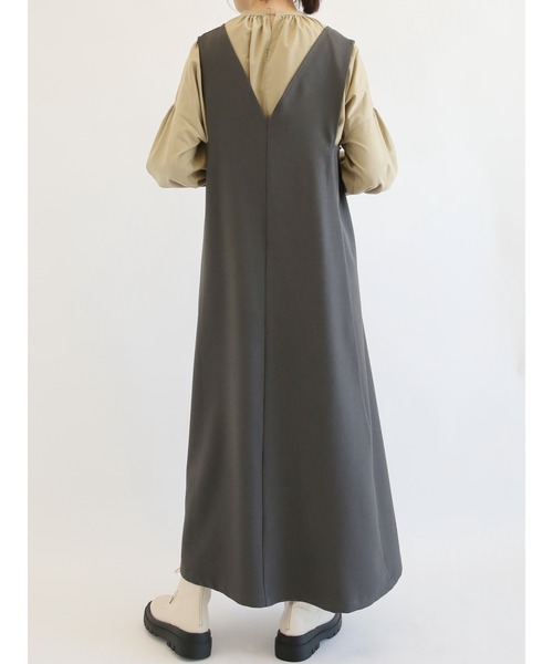 Samansa Mos2 blue（サマンサモスモスブルー）の「フレアジャンスカ（ジャンパースカート・レディース・ブラウン/ブラック/グレー・ﾌﾘ-）」の14枚目の写真