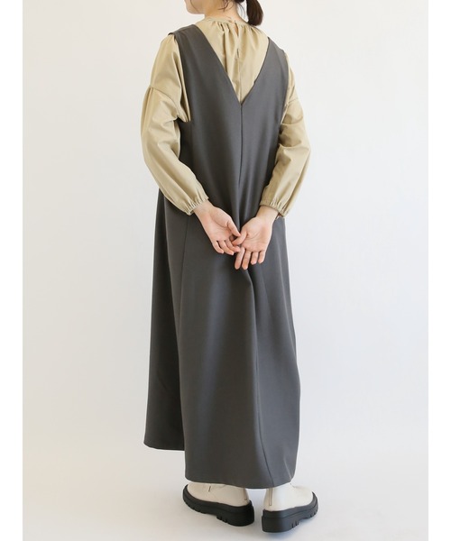 Samansa Mos2 blue（サマンサモスモスブルー）の「フレアジャンスカ（ジャンパースカート・レディース・ブラウン/ブラック/グレー・ﾌﾘ-）」の13枚目の写真