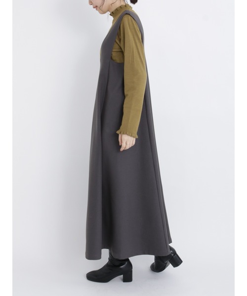 Samansa Mos2 blue（サマンサモスモスブルー）の「フレアジャンスカ（ジャンパースカート・レディース・ブラウン/ブラック/グレー・ﾌﾘ-）」の8枚目の写真