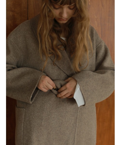 AMAIL（アマイル）の「Long wool 2way coat（ダウンジャケット/コート・レディース・ベージュ/ブラック・FREE）」の7枚目の写真