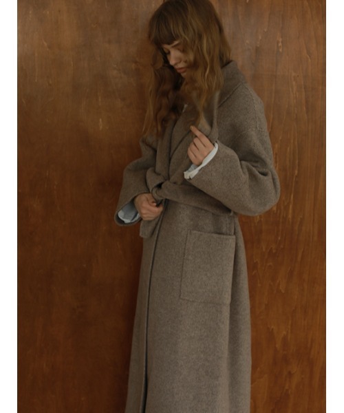 AMAIL（アマイル）の「Long wool 2way coat（ダウンジャケット/コート・レディース・ベージュ/ブラック・FREE）」の8枚目の写真