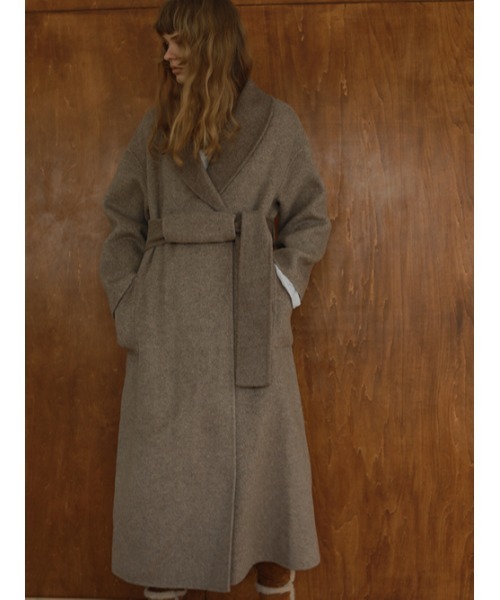 AMAIL（アマイル）の「Long wool 2way coat（ダウンジャケット/コート・レディース・ベージュ/ブラック・FREE）」の9枚目の写真
