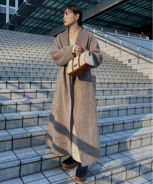 AMAIL（アマイル）の「Long wool 2way coat（ダウンジャケット/コート・レディース・ベージュ/ブラック・FREE）」の20枚目の写真