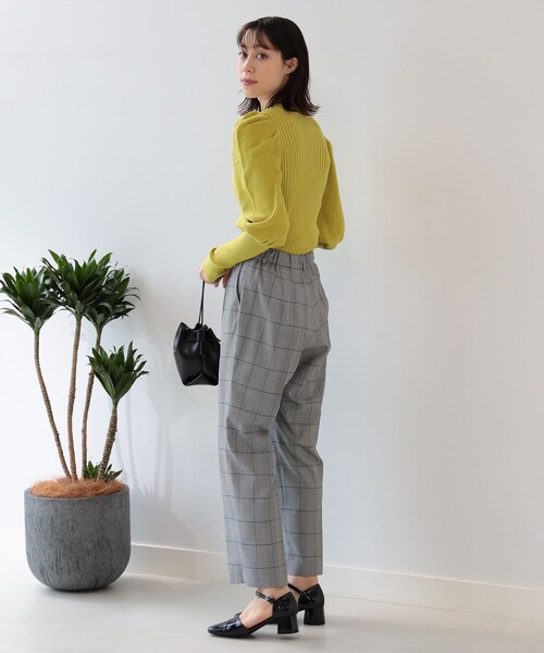 Ray BEAMS（レイビームス）の「Ray BEAMS / チェック 1タック ストレート パンツ（その他パンツ・レディース・ブラック/ダークブラウン・0/1）」の9枚目の写真