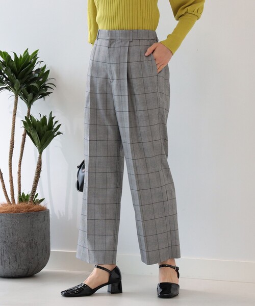 Ray BEAMS（レイビームス）の「Ray BEAMS / チェック 1タック ストレート パンツ（その他パンツ・レディース・ブラック/ダークブラウン・0/1）」の11枚目の写真