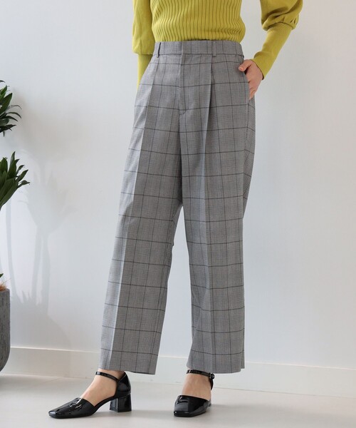 Ray BEAMS（レイビームス）の「Ray BEAMS / チェック 1タック ストレート パンツ（その他パンツ・レディース・ブラック/ダークブラウン・0/1）」の12枚目の写真