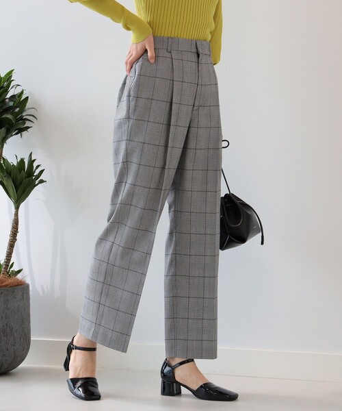 Ray BEAMS（レイビームス）の「Ray BEAMS / チェック 1タック ストレート パンツ（その他パンツ・レディース・ブラック/ダークブラウン・0/1）」の14枚目の写真