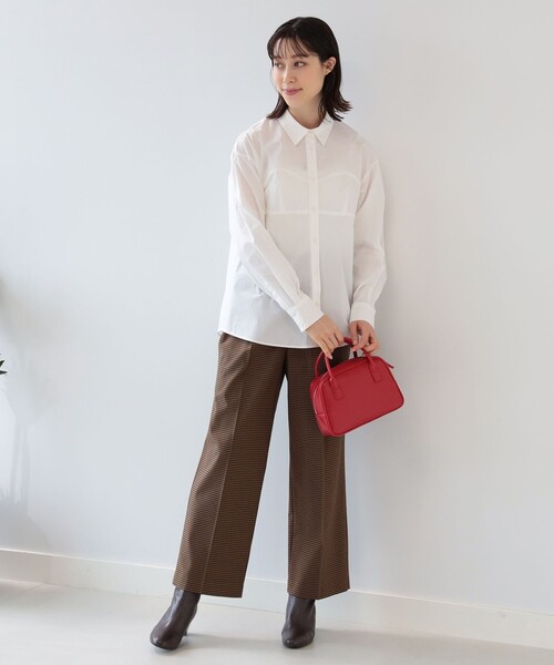 Ray BEAMS（レイビームス）の「Ray BEAMS / チェック 1タック ストレート パンツ（その他パンツ・レディース・ブラック/ダークブラウン・0/1）」の17枚目の写真