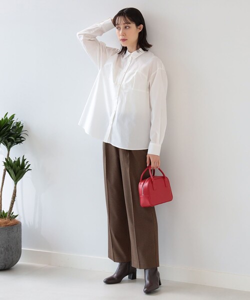 Ray BEAMS（レイビームス）の「Ray BEAMS / チェック 1タック ストレート パンツ（その他パンツ・レディース・ブラック/ダークブラウン・0/1）」の18枚目の写真