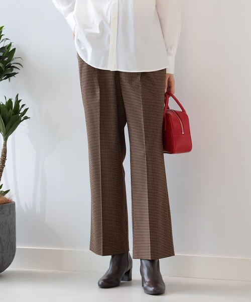 Ray BEAMS（レイビームス）の「Ray BEAMS / チェック 1タック ストレート パンツ（その他パンツ・レディース・ブラック/ダークブラウン・0/1）」の21枚目の写真
