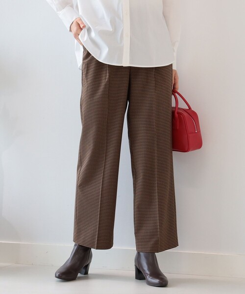 Ray BEAMS（レイビームス）の「Ray BEAMS / チェック 1タック ストレート パンツ（その他パンツ・レディース・ブラック/ダークブラウン・0/1）」の22枚目の写真