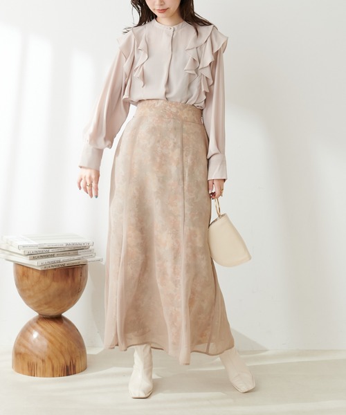 natural couture(ナチュラルクチュール)の「2023SSアイテム/WEB限定/osono長さ変えれるシアー重ねスカート(スカート・レディース・ベージュ/ブルー/オフホワイト・MEDIUM)」の17枚目の写真