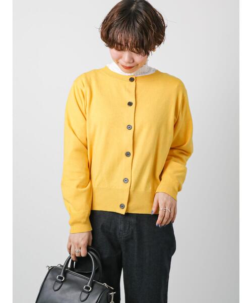 Lugnoncure（ルノンキュール）の「クルーカーディガン（カーディガン/ボレロ・レディース・ミント/イエロー/ネイビー/グレー・ﾌﾘ-）」の17枚目の写真