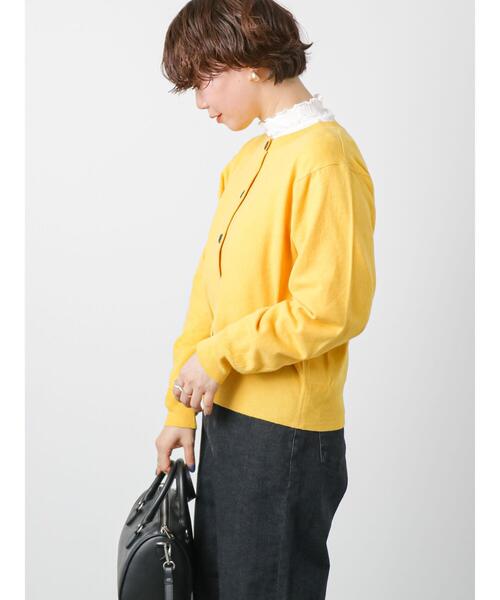 Lugnoncure（ルノンキュール）の「クルーカーディガン（カーディガン/ボレロ・レディース・ミント/イエロー/ネイビー/グレー・ﾌﾘ-）」の18枚目の写真