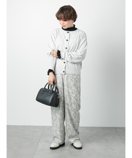 Lugnoncure（ルノンキュール）の「クルーカーディガン（カーディガン/ボレロ・レディース・ミント/イエロー/ネイビー/グレー・ﾌﾘ-）」の6枚目の写真