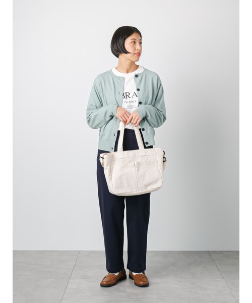 Lugnoncure（ルノンキュール）の「クルーカーディガン（カーディガン/ボレロ・レディース・ミント/イエロー/ネイビー/グレー・ﾌﾘ-）」の8枚目の写真