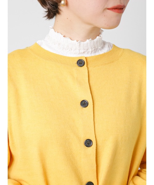 Lugnoncure（ルノンキュール）の「クルーカーディガン（カーディガン/ボレロ・レディース・ミント/イエロー/ネイビー/グレー・ﾌﾘ-）」の12枚目の写真