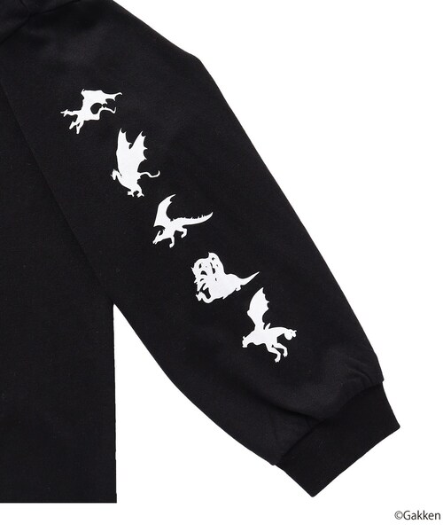 SHOO・LA・RUE(シューラルー)の「◆【最強王図鑑×SHOO・LA・RUE】袖プリントロンT(Tシャツ/カットソー・キッズ・グレー/オフホワイト/ブラック・14/12/13/11)」の4枚目の写真
