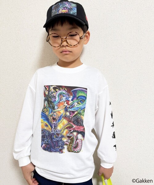 SHOO・LA・RUE(シューラルー)の「◆【最強王図鑑×SHOO・LA・RUE】袖プリントロンT(Tシャツ/カットソー・キッズ・グレー/オフホワイト/ブラック・14/12/13/11)」の17枚目の写真