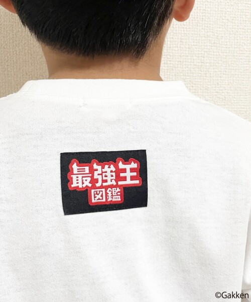 SHOO・LA・RUE(シューラルー)の「◆【最強王図鑑×SHOO・LA・RUE】袖プリントロンT(Tシャツ/カットソー・キッズ・グレー/オフホワイト/ブラック・14/12/13/11)」の7枚目の写真