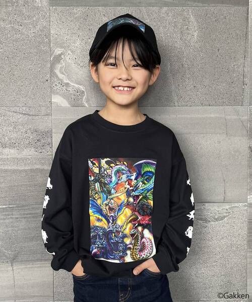 SHOO・LA・RUE(シューラルー)の「◆【最強王図鑑×SHOO・LA・RUE】袖プリントロンT(Tシャツ/カットソー・キッズ・グレー/オフホワイト/ブラック・14/12/13/11)」の22枚目の写真