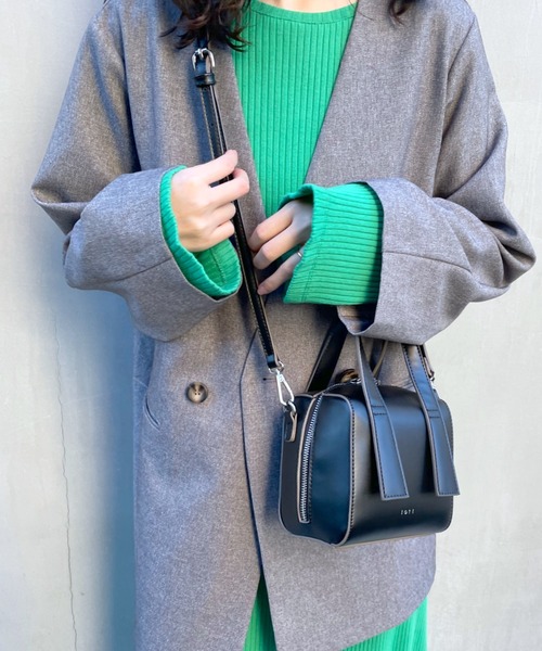 loti（ロティ）の「loti ミニボックスボストンBAG（ショルダーバッグ・レディース・ブラック/ライム/オフホワイト・ONE SIZE）」の11枚目の写真