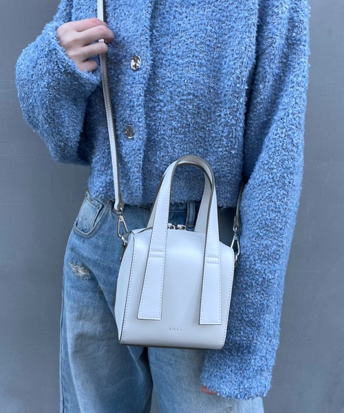 loti（ロティ）の「loti ミニボックスボストンBAG（ショルダーバッグ・レディース・ブラック/ライム/オフホワイト・ONE SIZE）」の8枚目の写真