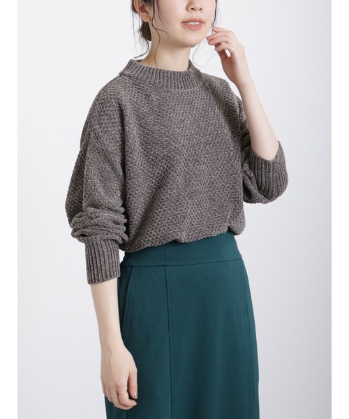 Samansa Mos2 blue（サマンサモスモスブルー）の「モールニットプルオーバー（ニット/セーター・レディース・シルバーグレー/イエロー/ミント/キナリ/チャコール・ﾌﾘ-）」の4枚目の写真