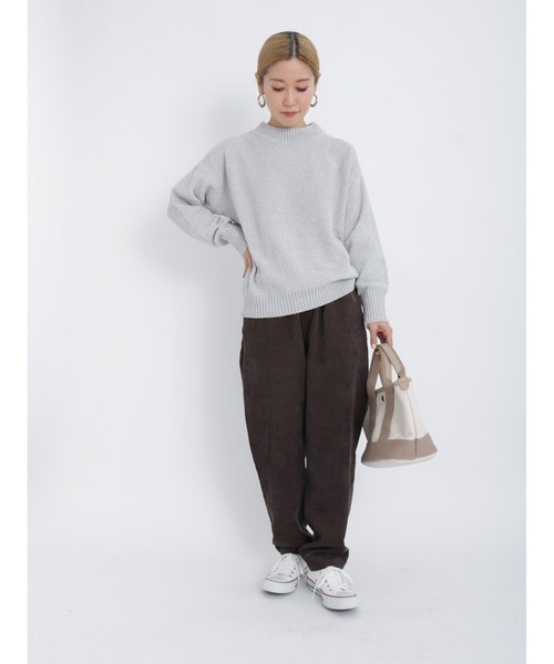 Samansa Mos2 blue（サマンサモスモスブルー）の「モールニットプルオーバー（ニット/セーター・レディース・シルバーグレー/イエロー/ミント/キナリ/チャコール・ﾌﾘ-）」の15枚目の写真