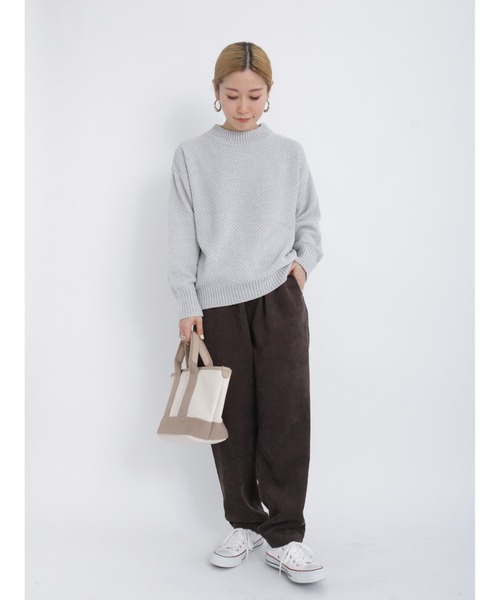 Samansa Mos2 blue（サマンサモスモスブルー）の「モールニットプルオーバー（ニット/セーター・レディース・シルバーグレー/イエロー/ミント/キナリ/チャコール・ﾌﾘ-）」の14枚目の写真