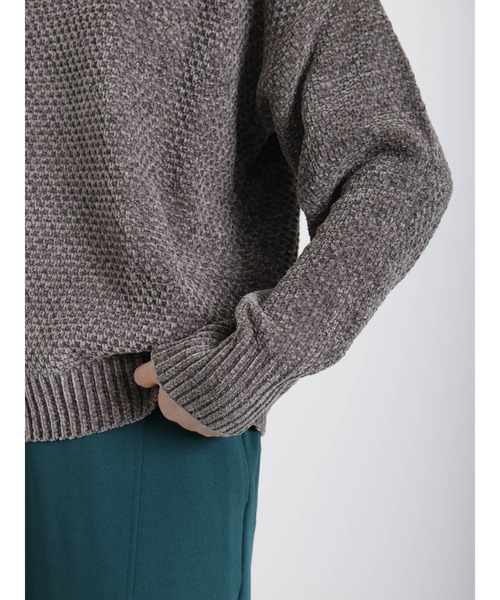 Samansa Mos2 blue（サマンサモスモスブルー）の「モールニットプルオーバー（ニット/セーター・レディース・シルバーグレー/イエロー/ミント/キナリ/チャコール・ﾌﾘ-）」の21枚目の写真