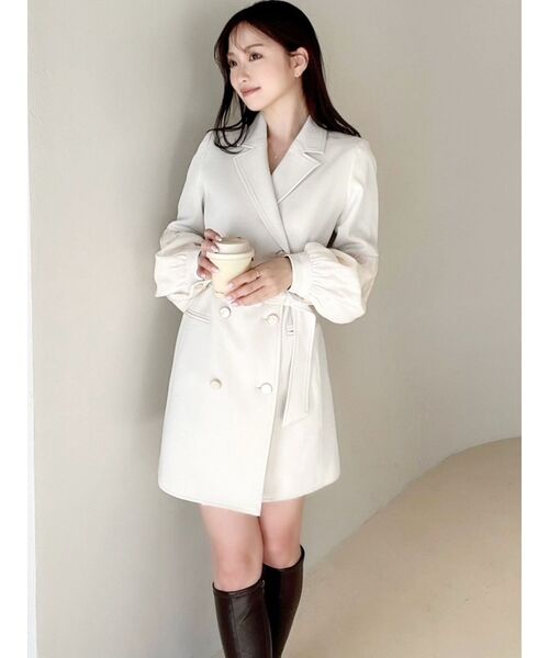 RESEXXY（リゼクシー）の「スリーブシアージャケットワンピース（ワンピース・レディース・ピンク/イエロー/アイボリー/ブラック・FREE）」の5枚目の写真