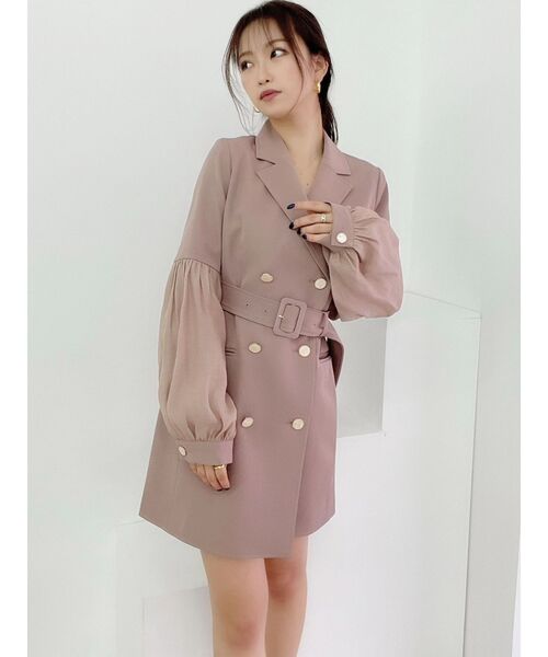 RESEXXY（リゼクシー）の「スリーブシアージャケットワンピース（ワンピース・レディース・ピンク/イエロー/アイボリー/ブラック・FREE）」の10枚目の写真