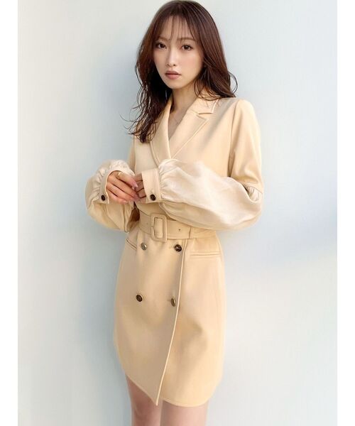 ✨美品✨マーキュリーデュオ シアートレンチ コート ロング ベルト ピンク MERCURYDUO（マーキュリーデュオ）の「シアートレンチ（トレンチ