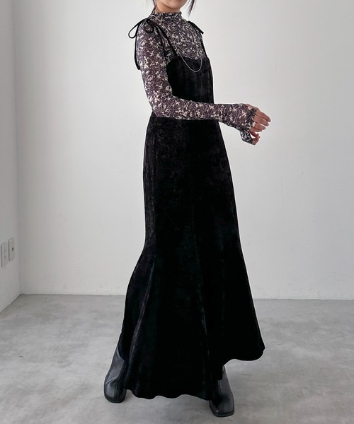 EPIMI E'PIMMY(エピミエピミー)の「ハイネックフラワーシアートップス(Tシャツ/カットソー・レディース・ネイビー/ベージュ/ブラック・MEDIUM)」の20枚目の写真