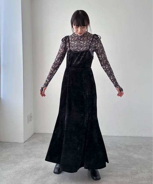 【新品未使用】POPPY スワンシアーハイネックトップス Blue ribbon see-through tops (High neck) – POPPY - トップス