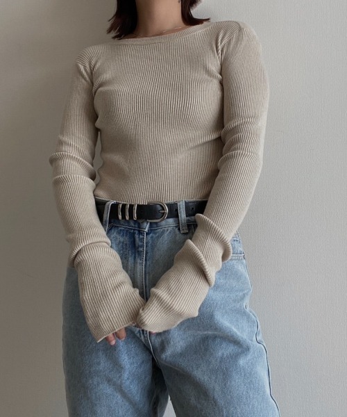 AMAIL(アマイル)の「Fashionable multi ニット(ニット/セーター・レディース・アイボリー/ミント/マルチ・FREE)」の2枚目の写真