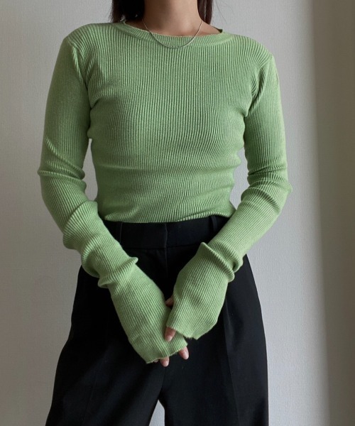 AMAIL(アマイル)の「Fashionable multi ニット(ニット/セーター・レディース・アイボリー/ミント/マルチ・FREE)」の1枚目の写真