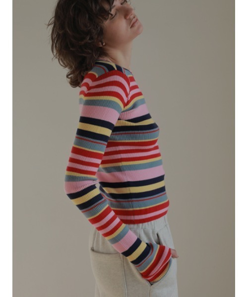 AMAIL(アマイル)の「Fashionable multi ニット(ニット/セーター・レディース・アイボリー/ミント/マルチ・FREE)」の5枚目の写真