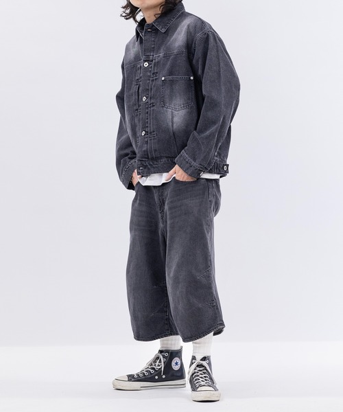 Jungle Storm（ジャングルストーム）の「【13】ユーズドライク デニムジャケット（デニムジャケット・メンズ・グレー/サックスブルー/ブラック/ブルー/ネイビー・LARGE/MEDIUM）」の15枚目の写真