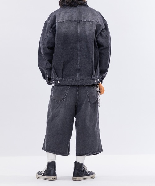 Jungle Storm（ジャングルストーム）の「【13】ユーズドライク デニムジャケット（デニムジャケット・メンズ・グレー/サックスブルー/ブラック/ブルー/ネイビー・LARGE/MEDIUM）」の16枚目の写真