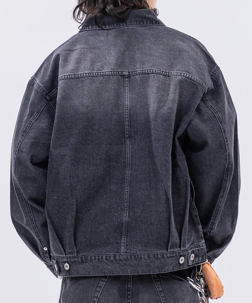 Jungle Storm（ジャングルストーム）の「【13】ユーズドライク デニムジャケット（デニムジャケット・メンズ・グレー/サックスブルー/ブラック/ブルー/ネイビー・LARGE/MEDIUM）」の13枚目の写真