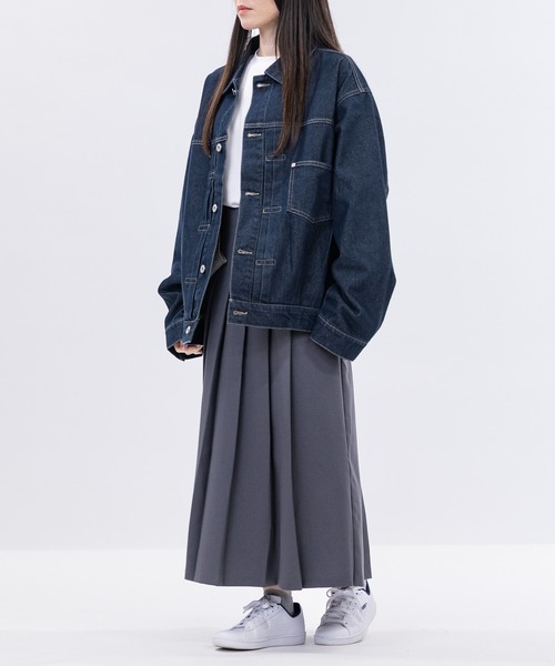 Jungle Storm（ジャングルストーム）の「【13】ユーズドライク デニムジャケット（デニムジャケット・メンズ・グレー/サックスブルー/ブラック/ブルー/ネイビー・LARGE/MEDIUM）」の21枚目の写真