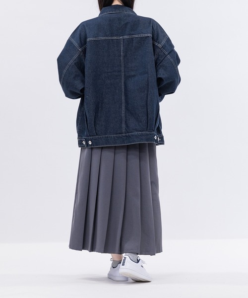 Jungle Storm（ジャングルストーム）の「【13】ユーズドライク デニムジャケット（デニムジャケット・メンズ・グレー/サックスブルー/ブラック/ブルー/ネイビー・LARGE/MEDIUM）」の22枚目の写真