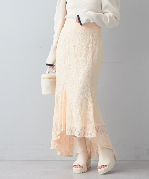 Chico（チコ）の「【2023SS】【SALON by Chico限定】レースマーメイドスカート（スカート・レディース・ライトベージュ/ピンク/ブラック・FREE）」の10枚目の写真