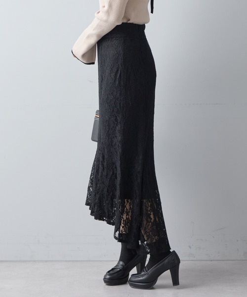 Chico（チコ）の「【2023SS】【SALON by Chico限定】レースマーメイドスカート（スカート・レディース・ライトベージュ/ピンク/ブラック・FREE）」の7枚目の写真