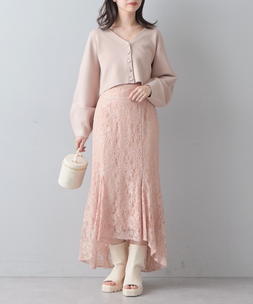 Chico（チコ）の「【2023SS】【SALON by Chico限定】レースマーメイドスカート（スカート・レディース・ライトベージュ/ピンク/ブラック・FREE）」の8枚目の写真