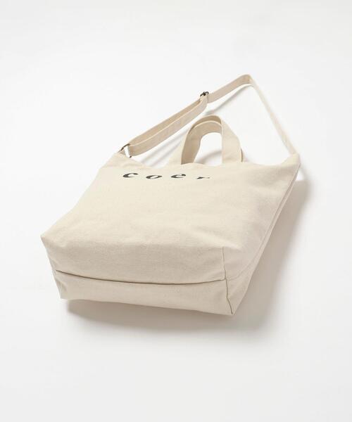 coen（コーエン）の「coen2WAYロゴトートバッグ（トートバッグ・レディース・オフホワイト/ブラック・FREE）」の18枚目の写真